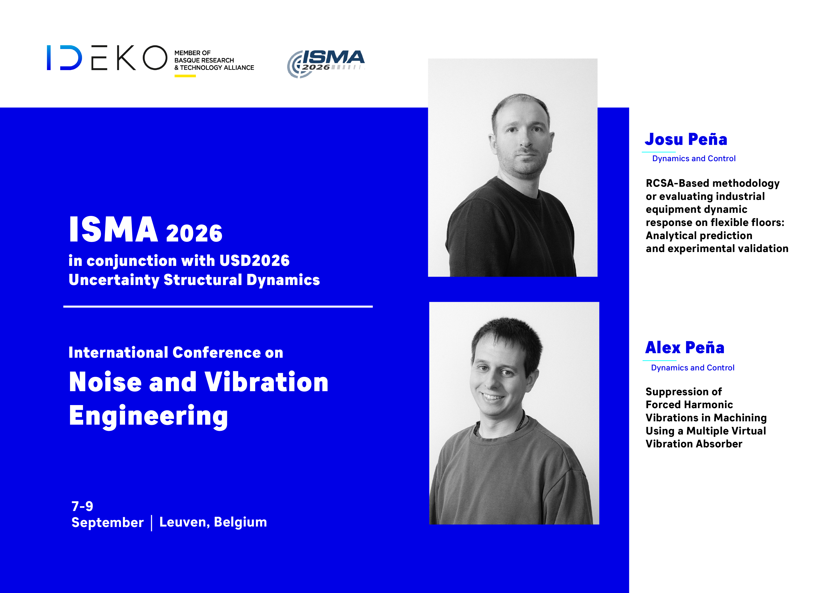 IDEKO presents new advances in vibration prediction and control for manufacturing systems at ISMA2026