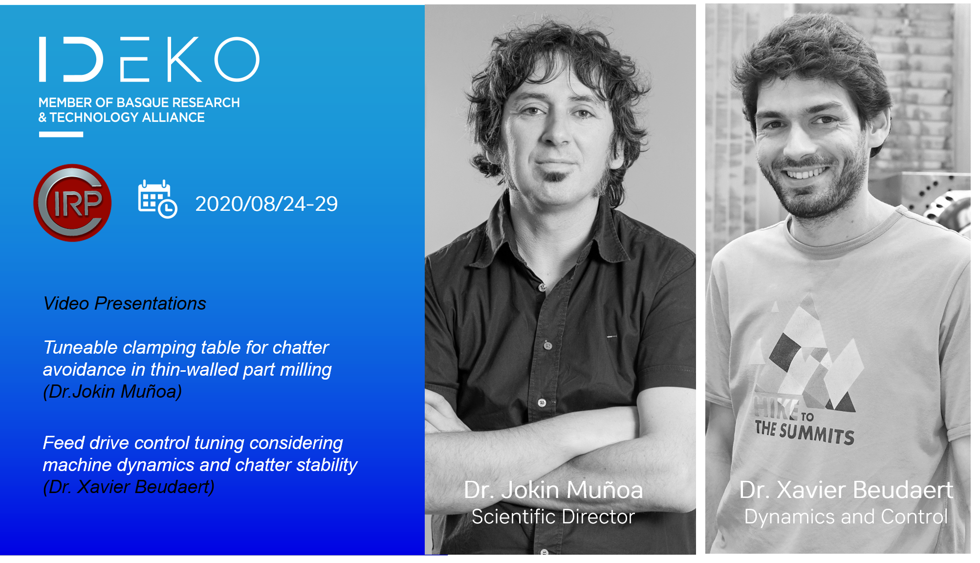 IDEKO presents its latest technologies at the video session organised by CIRP held instead of the general assembly